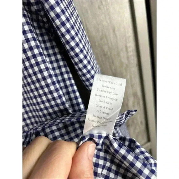 Frank Eileen Button Down Shirt Paul Checkered Long Sleeves - Picture 4 of 8